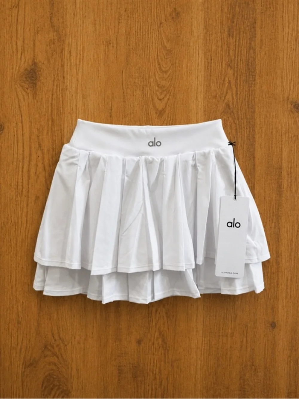 Alo White Double Or Nothing Tennis Skirt